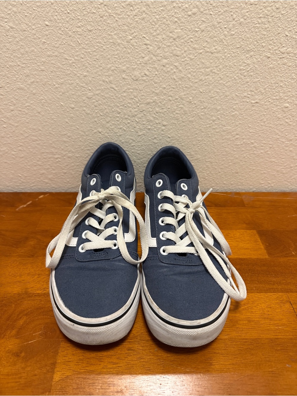 Vans Navy Canvas Low-Top Sneakers with White Accents